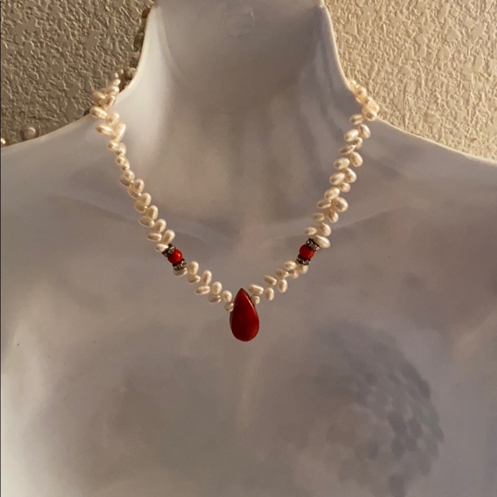 Pearl and red coral